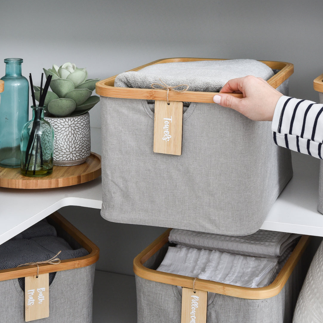 Linen Basket Medium - Light Grey