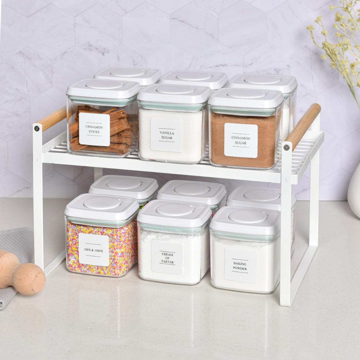 Minimalist Spice Storage Set - White