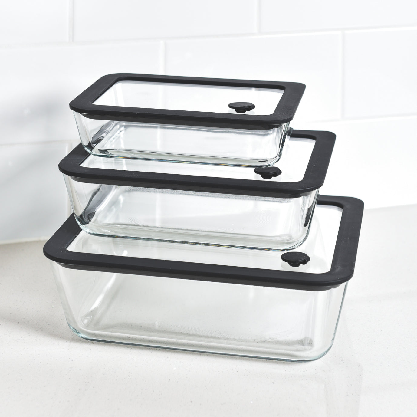 Food Storage Containers 3 Set - Glass