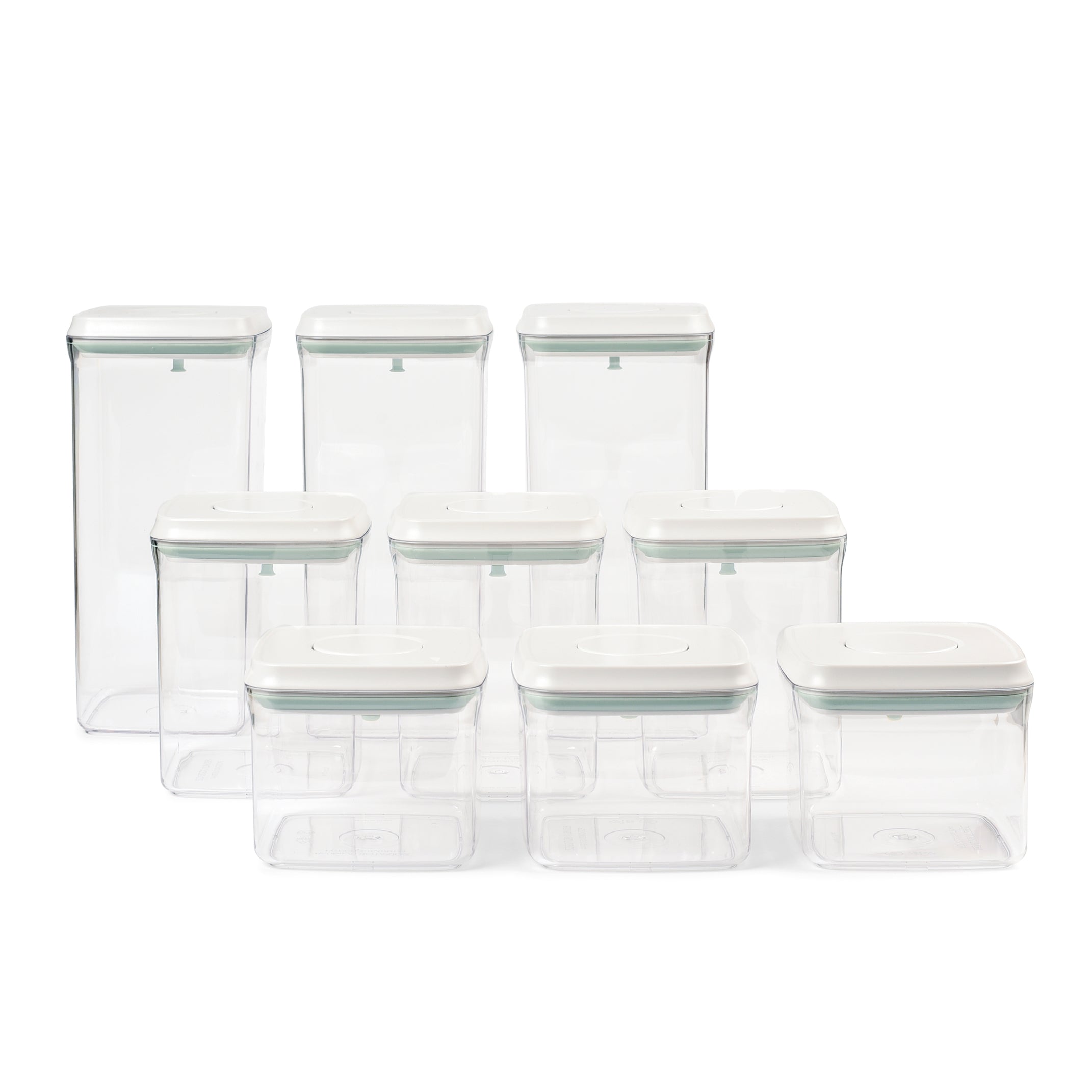 Push Top Pantry Container 9 Set - White Lid