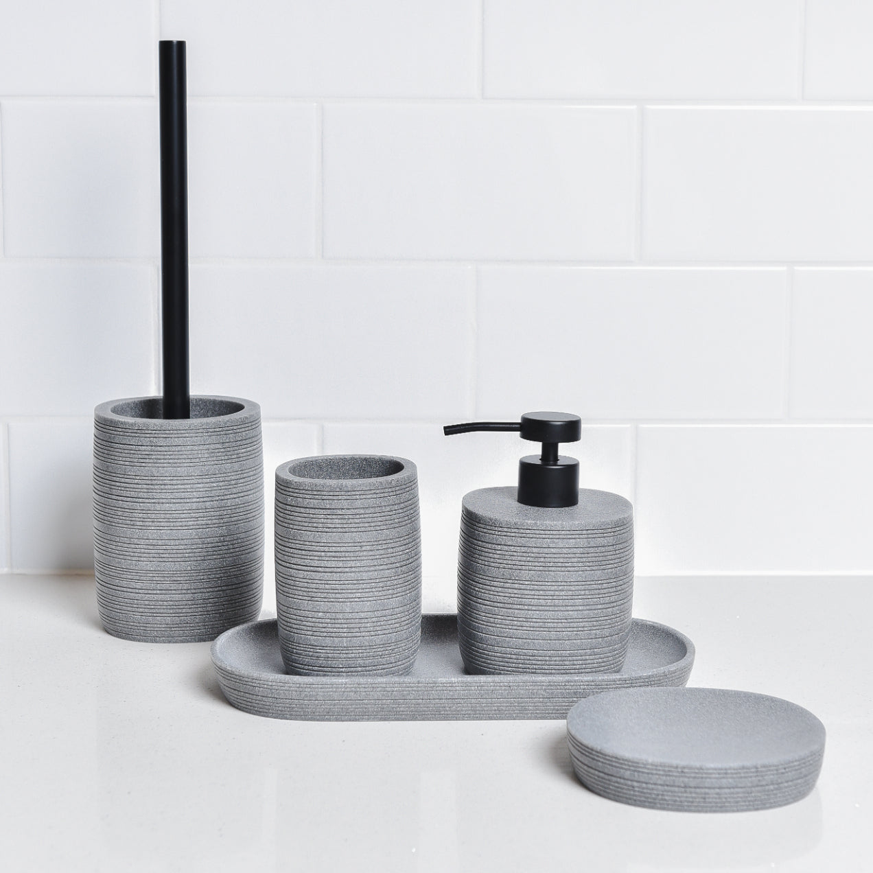 Zen 5pc Bathroom Set - Grey