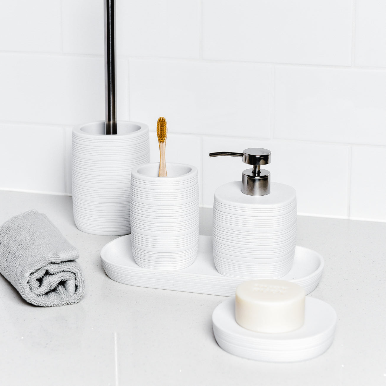 Zen 5pc Bathroom Set - White