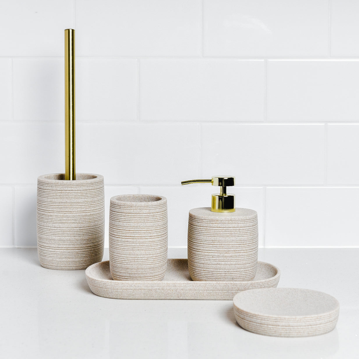 Zen 5pc Bathroom Set - Beige