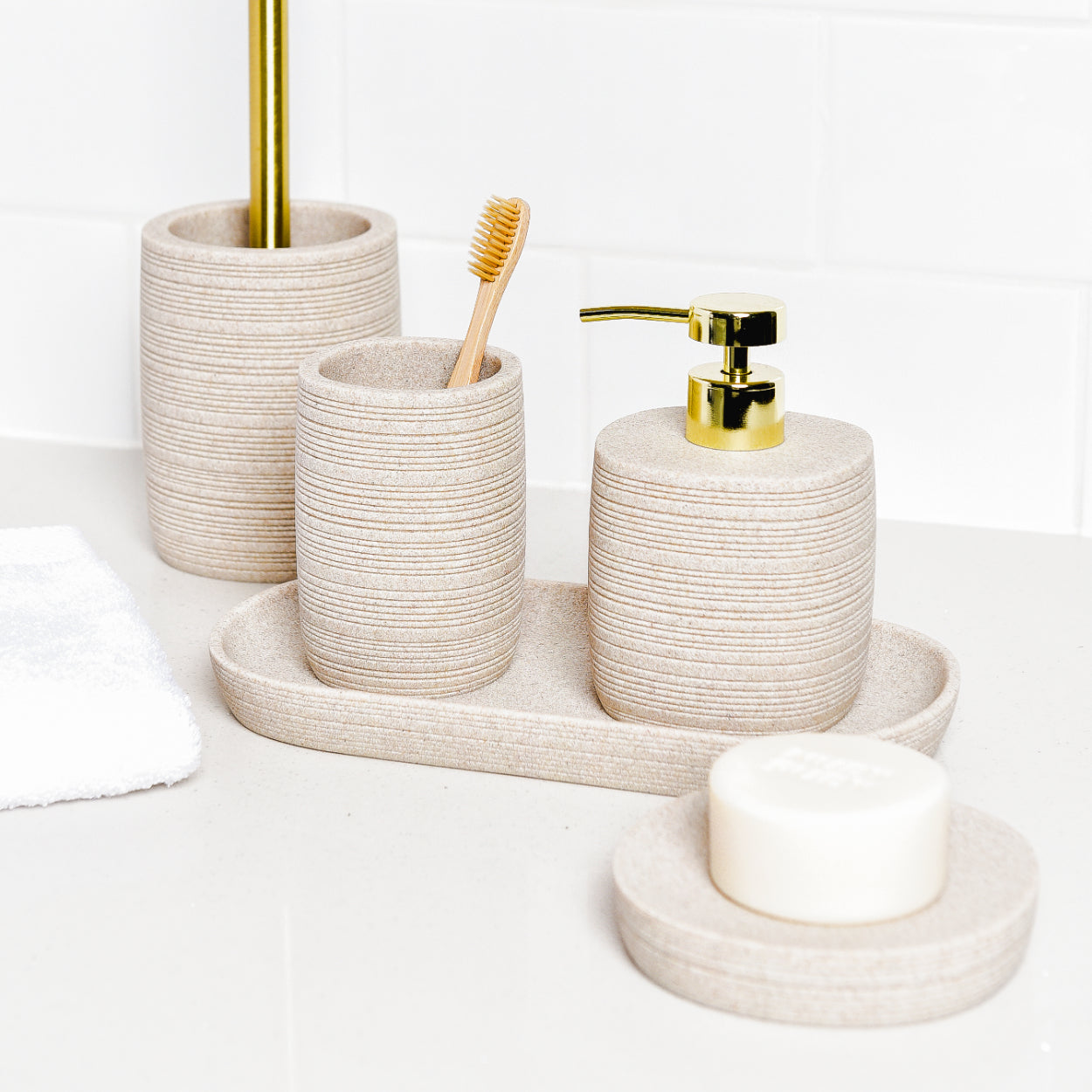 Zen 5pc Bathroom Set - Beige